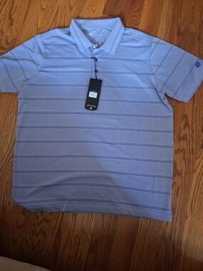 Antigua Men's Purple Striped Polo